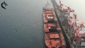 Cargo Ship  Drone Video