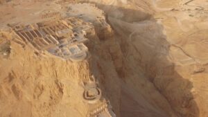 Masada, Israel View from a drone